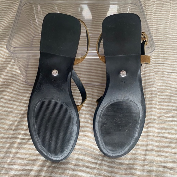 Zara Flat Split Suede Slider Sandals with Studs, Brown, Size EU 40 - Picture 5 of 6